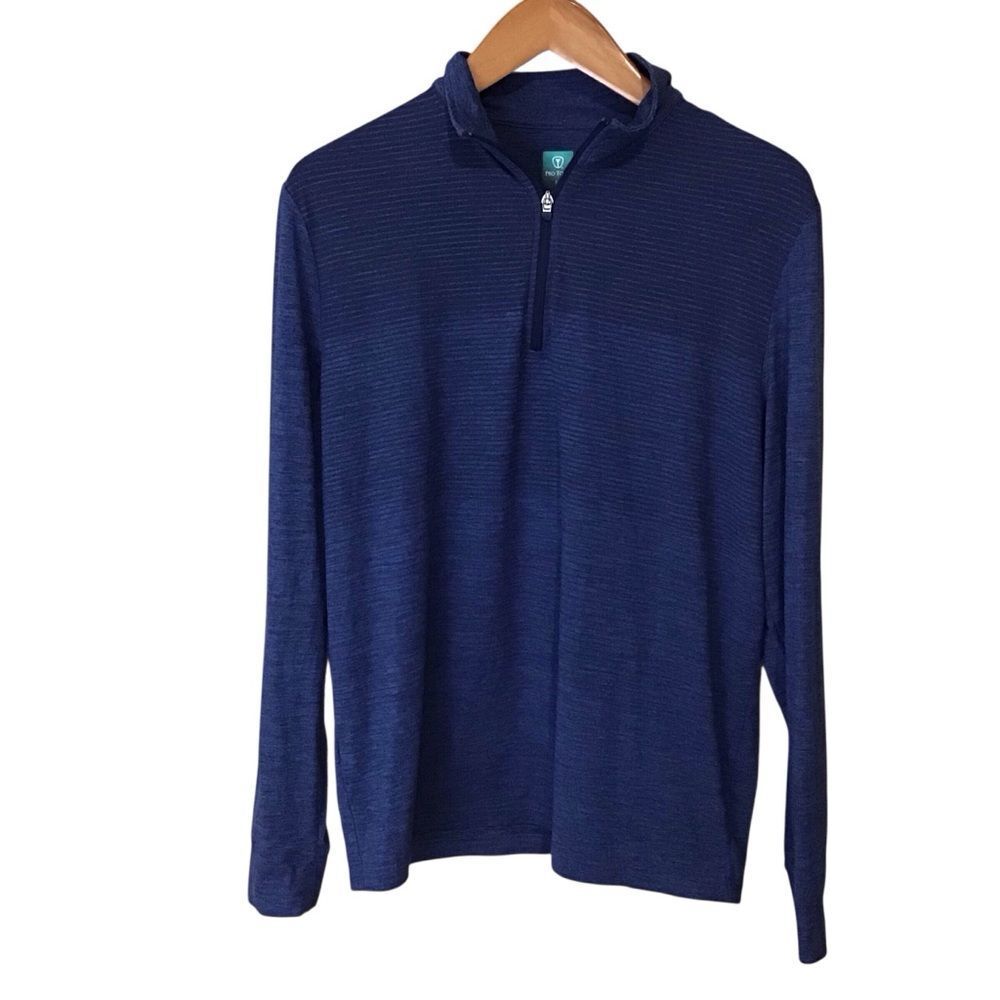 Pro Tour Blue 1/4 Zip Pullover Golf Shirt M‎